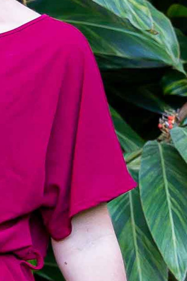 Short Sleeve Ladies Red Jumpsuit