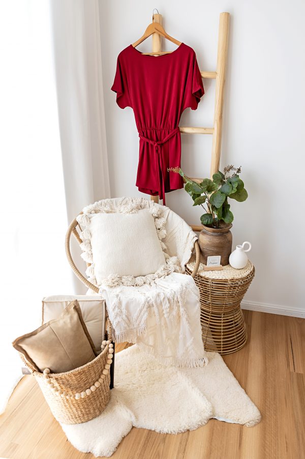 Ruby Red Jumpsuit for Pear Shaped Women